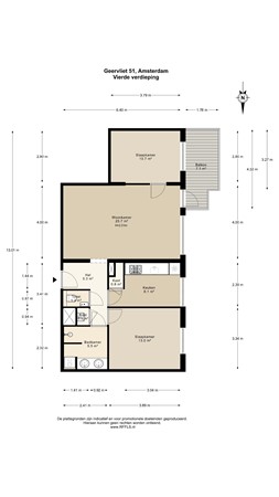 Floorplan - Geervliet 51, 1082 NL Amsterdam
